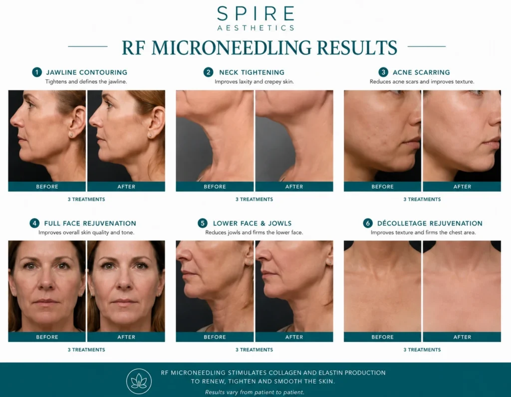 RF Microneedling Skin tightening Royal Leamington Spa results